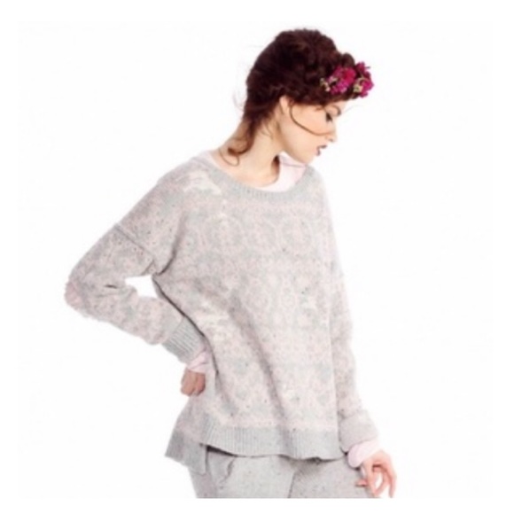 WILDFOX Pink Gray Venice Canal Shredded Sweater NWT - Picture 10 of 12